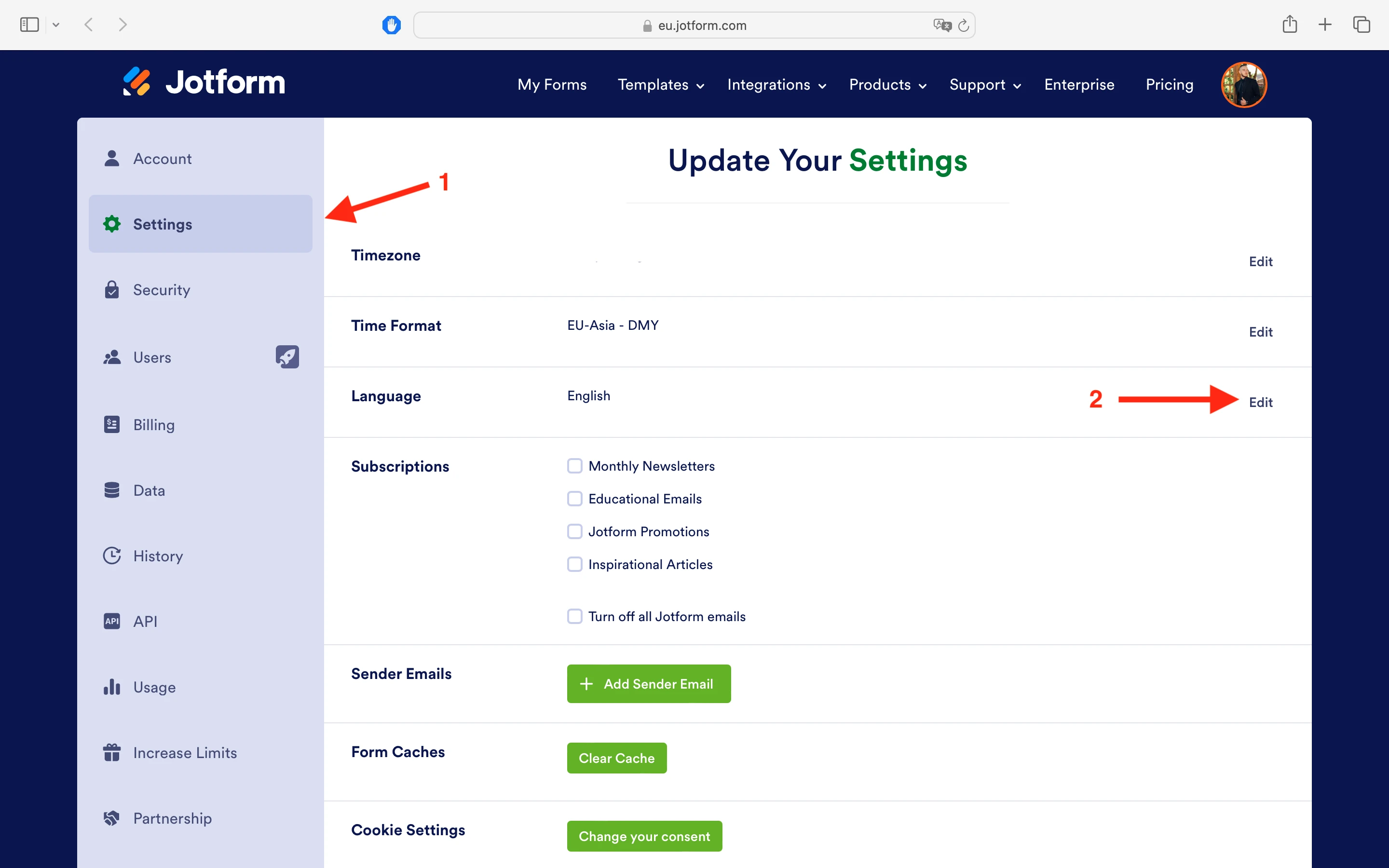 How to change the language of the account? Image 1 Screenshot 30