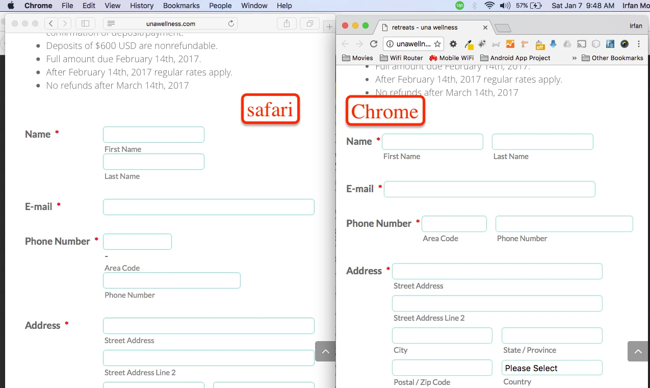 Form not working on Safari? Image 1 Screenshot 20