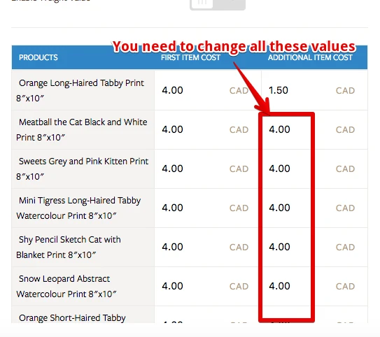 Is there a way to offer a different shipping charges based on countries? Image 1 Screenshot 30