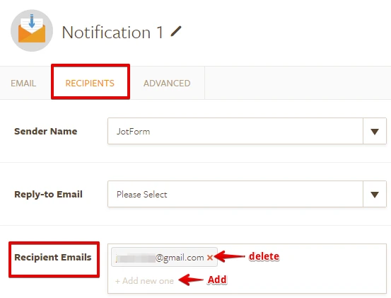 How do I set the recipient email for submissions on my form? Image 3 Screenshot 62