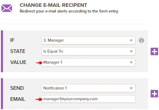 How can I make the email recipients of the form be tied to information on the form? Image 4 Screenshot 83