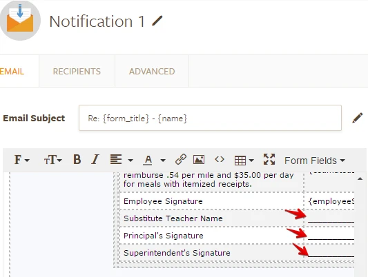 Signature Line in notification e mail Image 2 Screenshot 51
