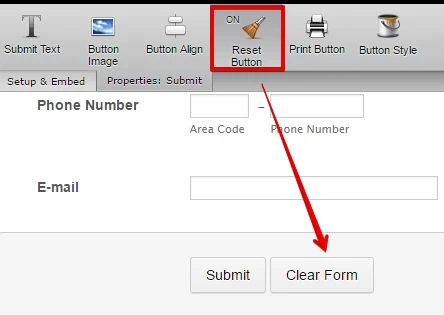 Edit submissions: How do I add a Clear Form button? Image 1 Screenshot 30