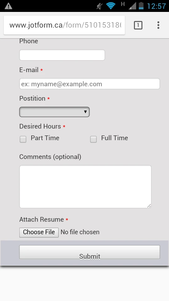 Form does not show submit button on phone Image 1 Screenshot 20
