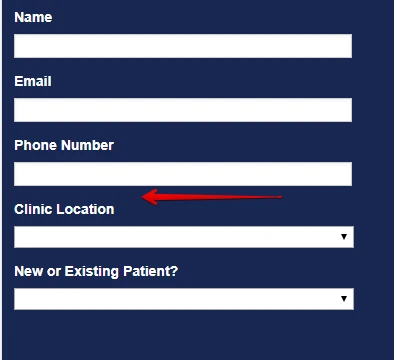 How can I move up clinic location form field so that there is equal amount of space between each form field?
Image-1