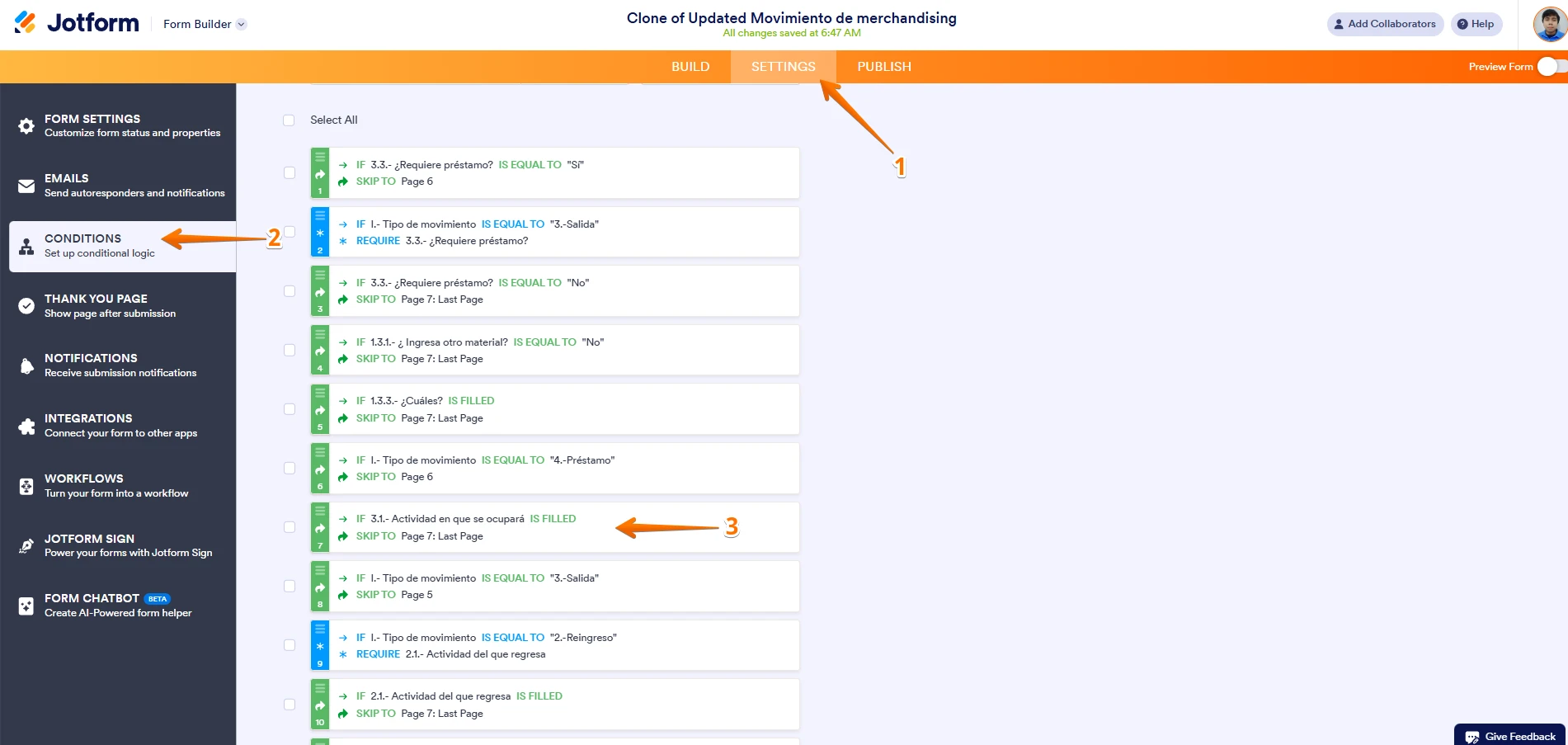 Campos Condicionales: No funcionan correctamente en cuestionario con opción de grilla de texto
Image-2