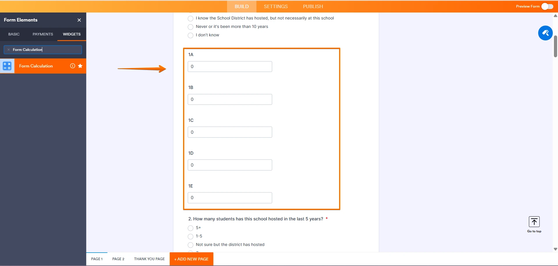 Adding the assigned value from the multiple choice to get the total result Image 10 Screenshot 279