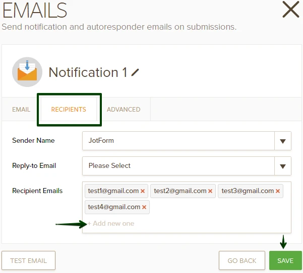 Can an email notification be sent to more than one email? Image 3 Screenshot 62