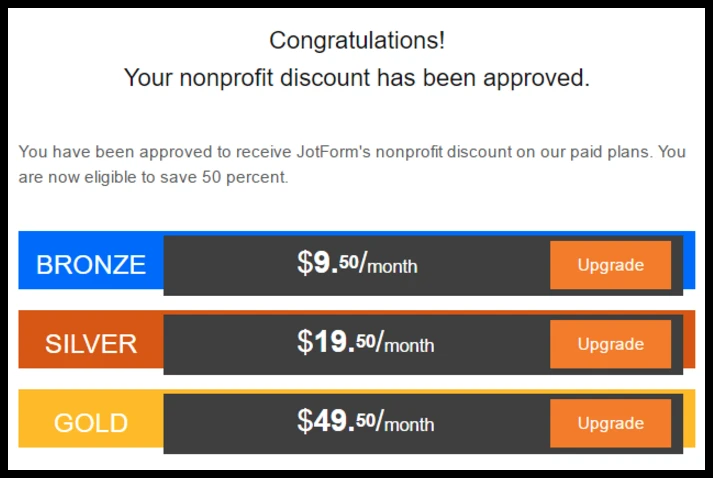 How to get NGO discount if already using Jotform Image 1 Screenshot 20