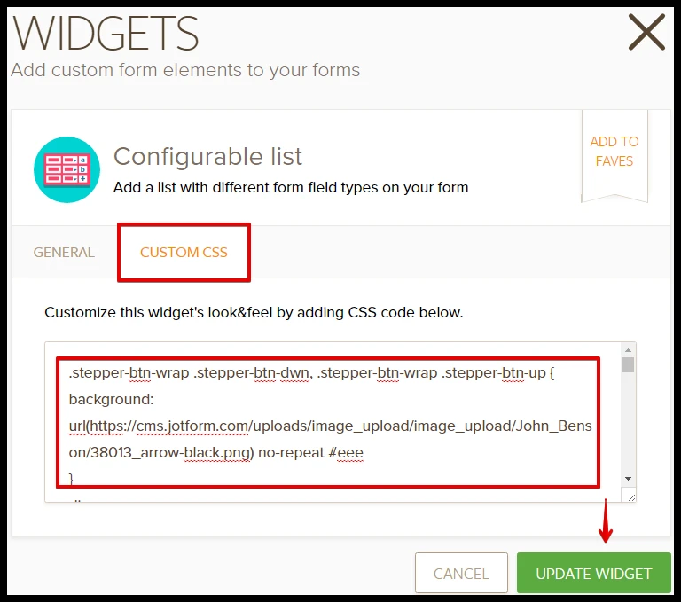 How to edit arrow in configurable list widget with its custom CSS? Image 2 Screenshot 51