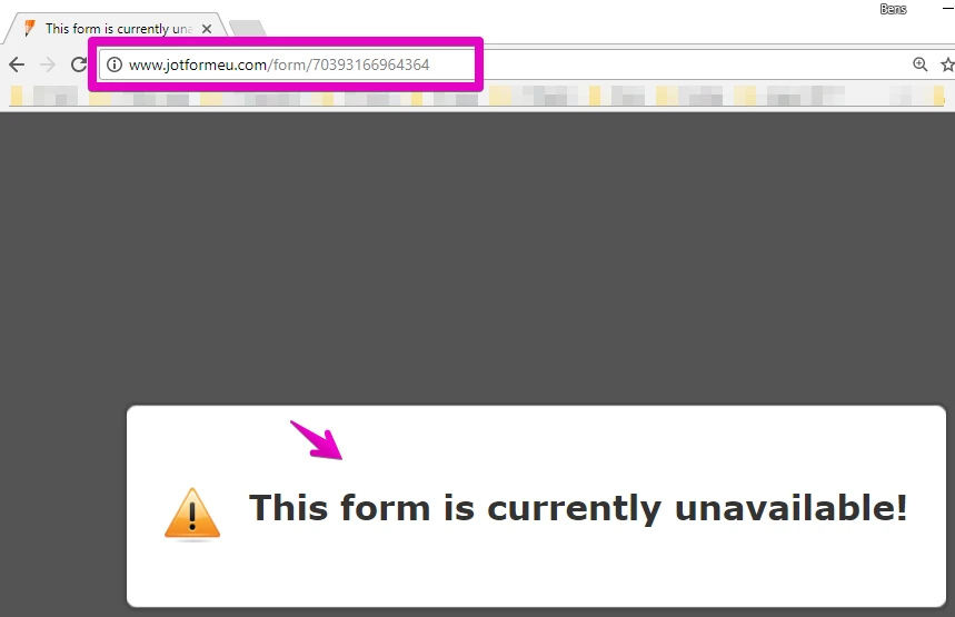 Not found error when using view form in Jotform and on website Image 1 Screenshot 30