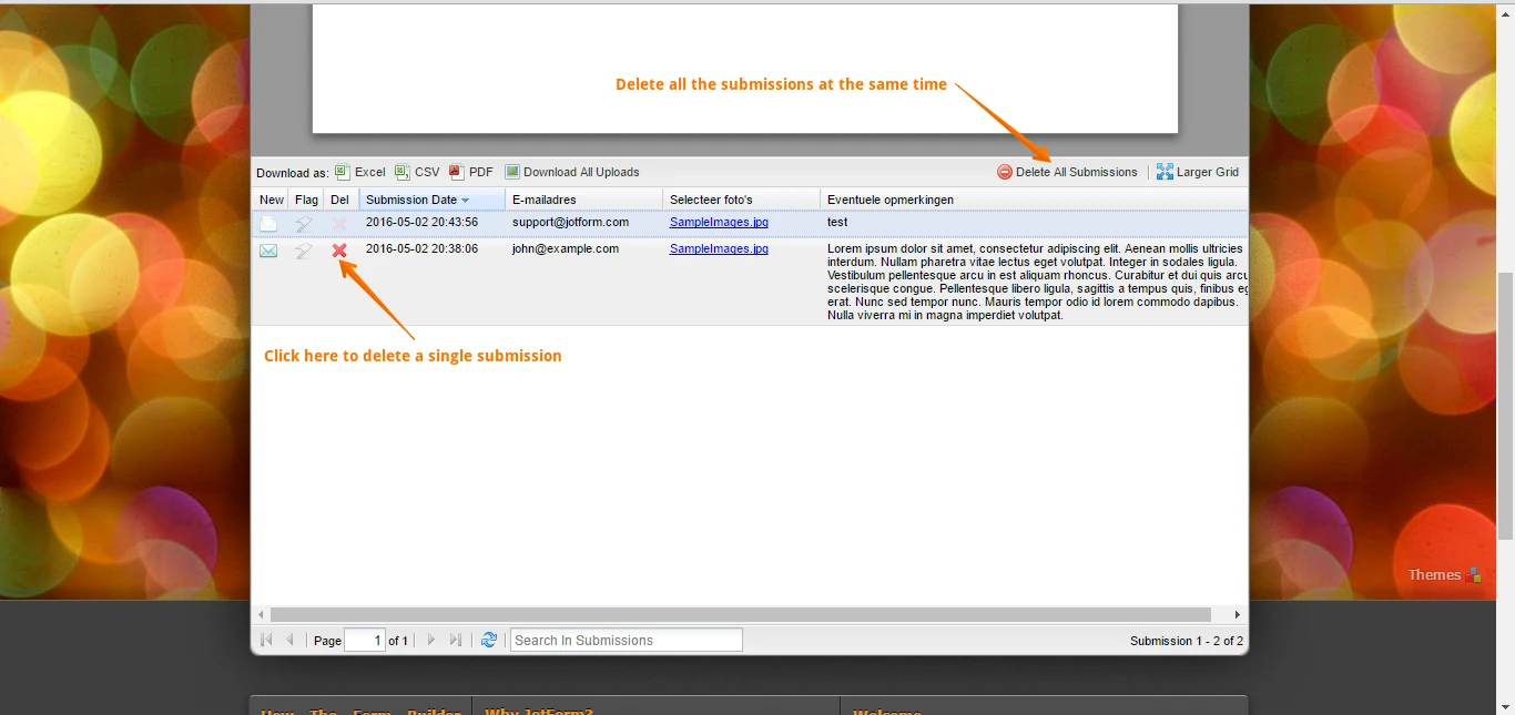How do I delete old registrations on the form? Image 1 Screenshot 20