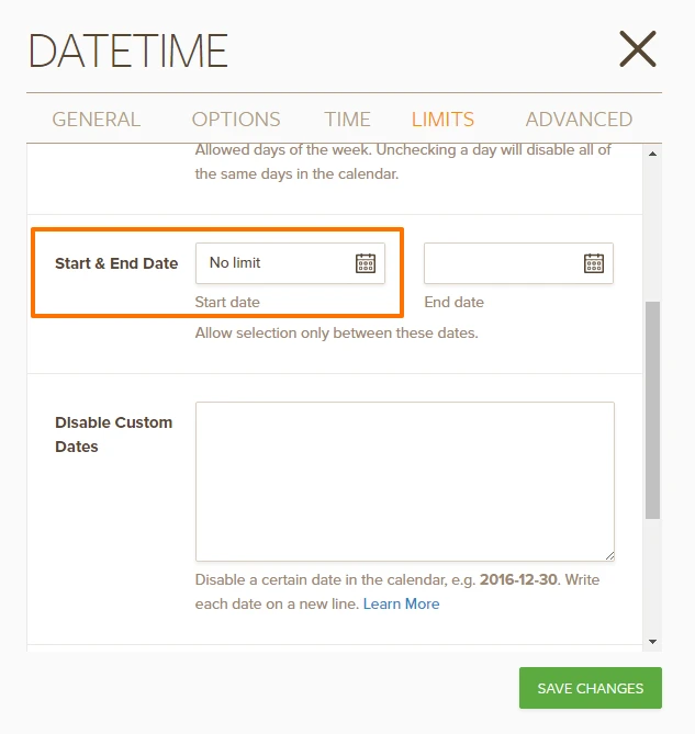 Limit an End Date fields selections based on a Start Date fields input? Image 1 Screenshot 60