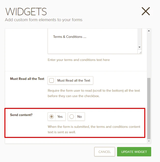 Short Scrollable Terms widget texts are not showing up in the email and PDF copy Image 1 Screenshot 20