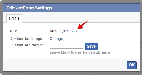 How to remove Jotform from Facebook Page Tabs Image 43