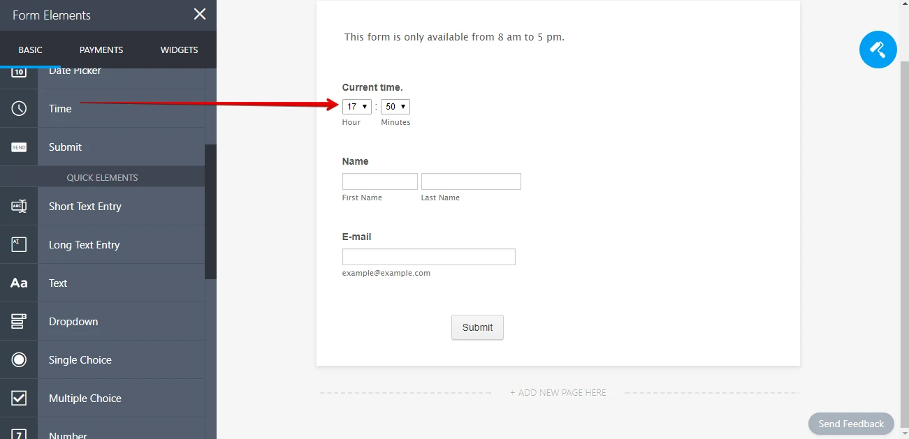Is it possible to have a JotForm form available only on certain time of period?  Image 2 Screenshot 61