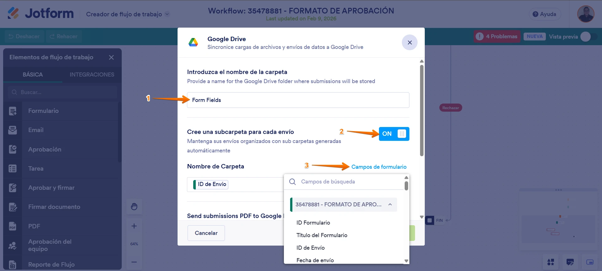 Flujo de Trabajo: Integración Google Drive No permite seleccionar y archivar múltiples PDFs en la misma carpeta Image 2 Screenshot 41