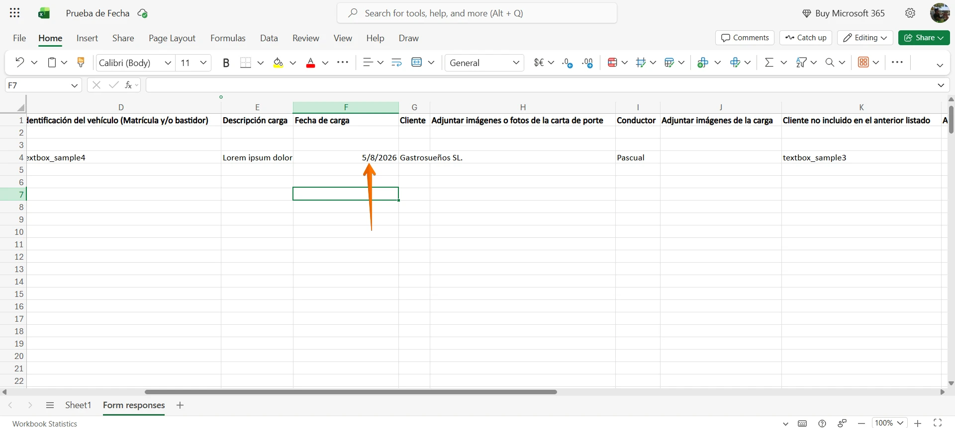 Microsoft Excel Integration (OneDrive): Dates in DD MM YYYY format are stored incorrectly by swapping the day and month Screenshot 62