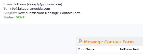 Can I have my contact form forwarded to the email associated with the site that the form is on Screenshot 40