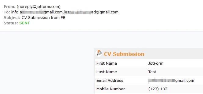 Facebook embedded form not sending email notifications Image 1 Screenshot 20