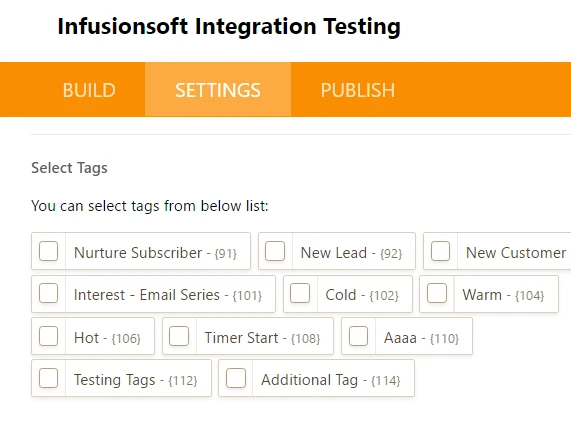 Infusionsoft itnegration tags is not working Image 1 Screenshot 30