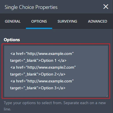 Hyperlink within an answer option Image 1 Screenshot 30