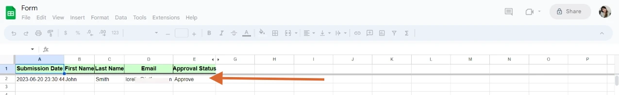 Is it possible to for the approval status to be integrated with a form response google sheet Screenshot 167