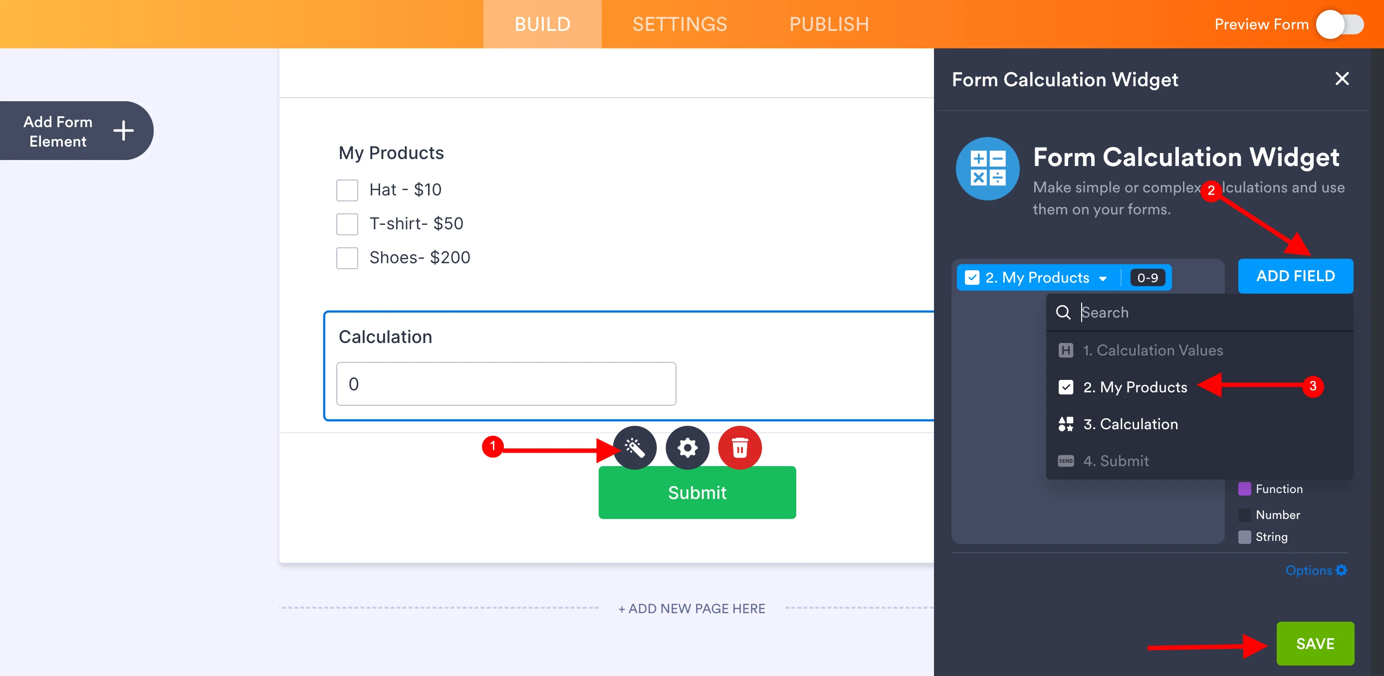 Form Calculation Widget: How to add calculation values Image 6 Screenshot 135