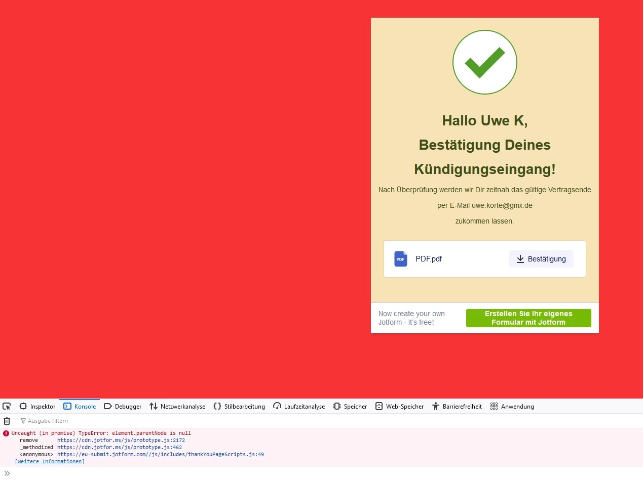 Download PDF button not working on the Thank you Page Image 1 Screenshot 20