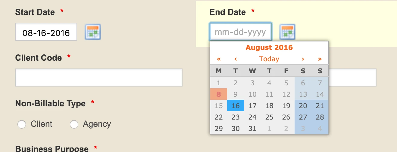 Limit an End Date fields selections based on a Start Date fields input? Image 1 Screenshot 20