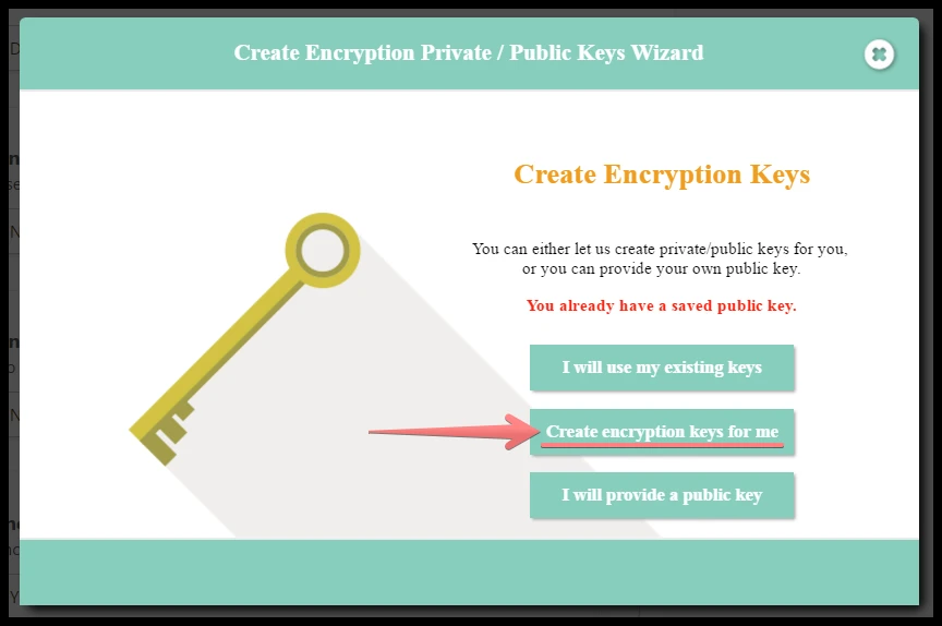 Encrypted Form: How to get new private key? Image 2 Screenshot 41