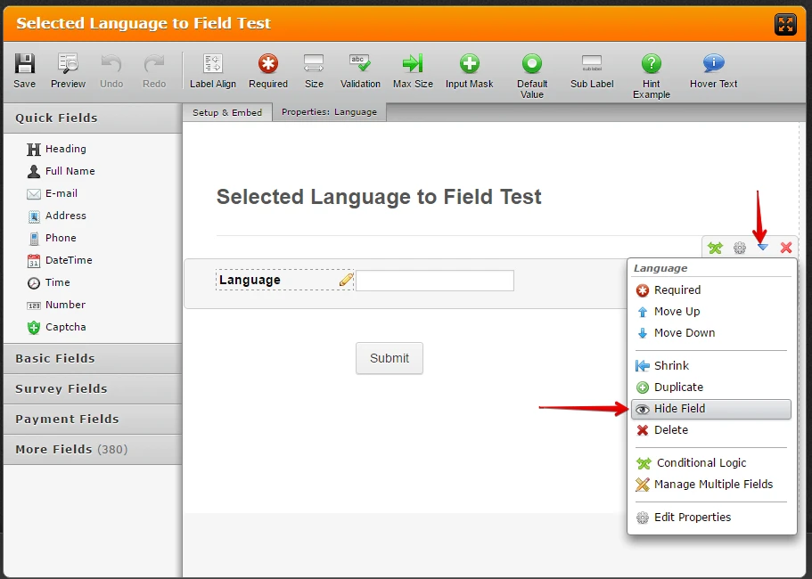 How can I include the language a user has selected as a field in a report ? Image 3 Screenshot 62