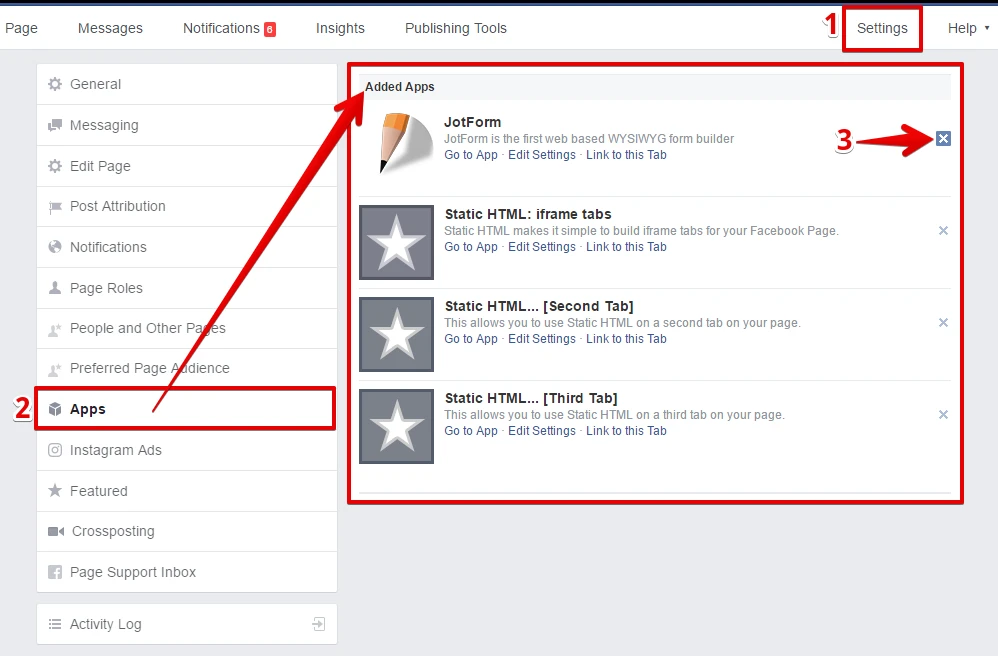How to delete jotform from facebook Fanpage? Image 1 Screenshot 20