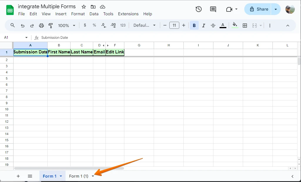 Integrate multiple forms into one Google Spreadsheet Image 4 Screenshot 83