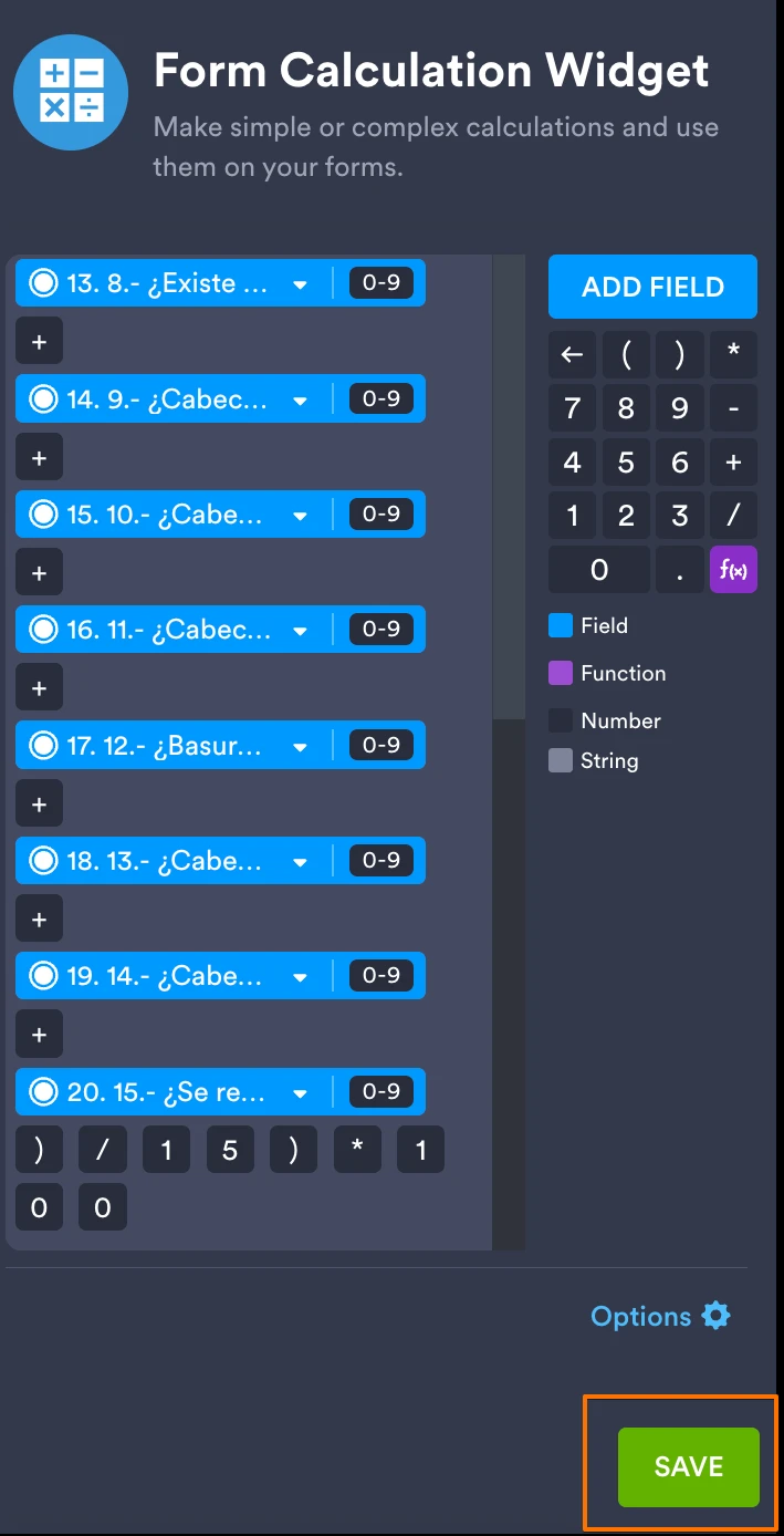 
Cálculo de porcentaje de cumplimiento en lista configurable con barra de progreso según servicio seleccionado
Image-2