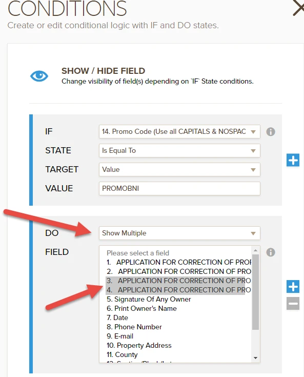 How to properly use promo code to show/hide fields on my form? Image 1 Screenshot 30