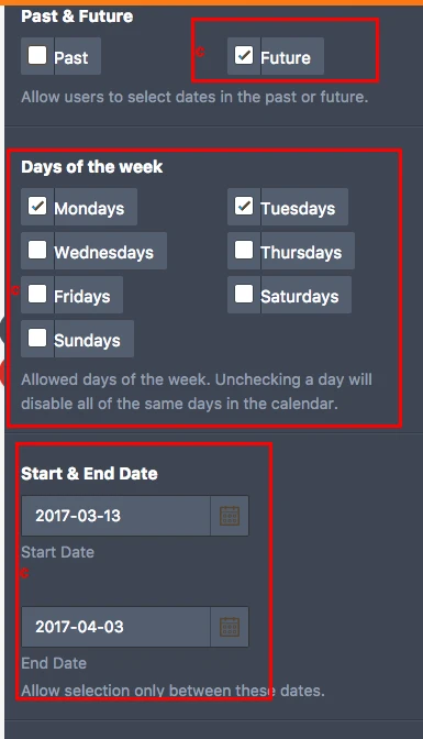How to set certain dates available in my form? Image 1 Screenshot 30