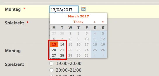 How to set certain dates available in my form? Image 2 Screenshot 41