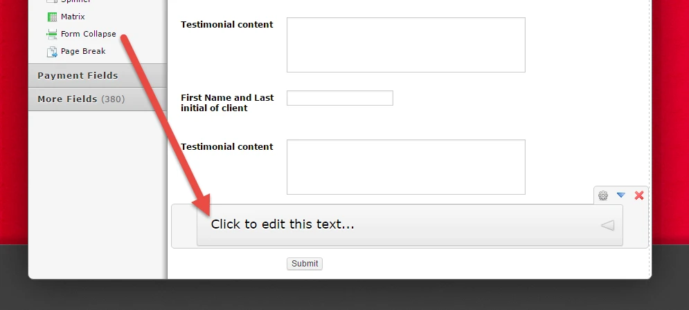 Why submit button is not showing up because of a collapsible section? Image 1 Screenshot 40