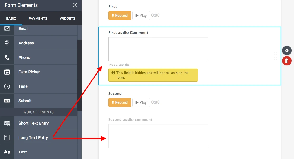 Can I comment in the form to audio responses and send by email to responders? Image 1 Screenshot 40