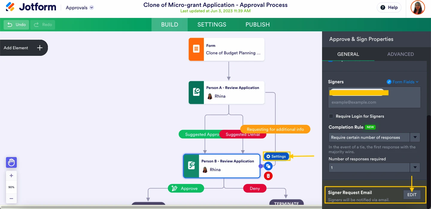 Feature request: Option to reassign the flow back to the first approver on the approval flow Image 2 Screenshot 61