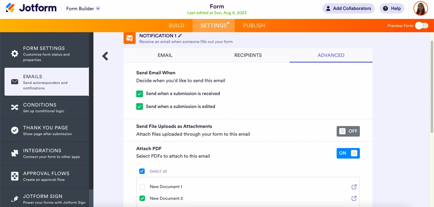 Issue with Notification emails not including pdf attachments Image 3 Screenshot 62 Screenshot 32