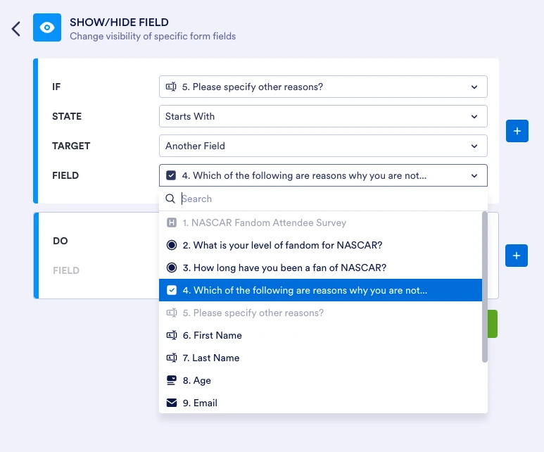 
Survey Form: Remove Please specify other reasons Question from Start
Image-1