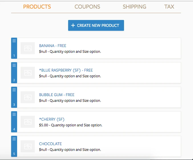 In the Payment Wizard form, how can I add multiple products that inherit the options and prices of the first product? Image 1 Screenshot 30