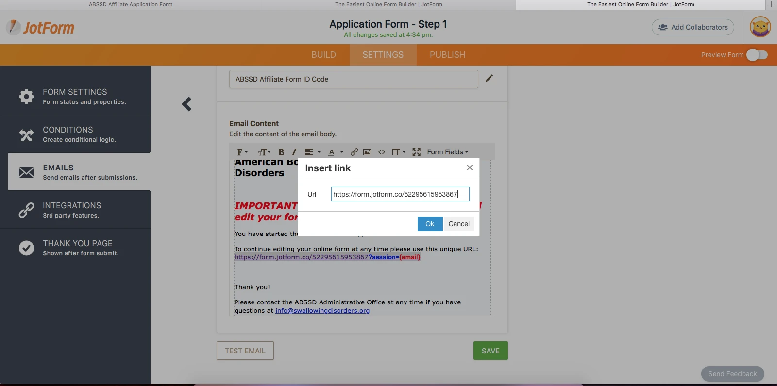 Save forms and continue later feature is not working Image 1 Screenshot 20