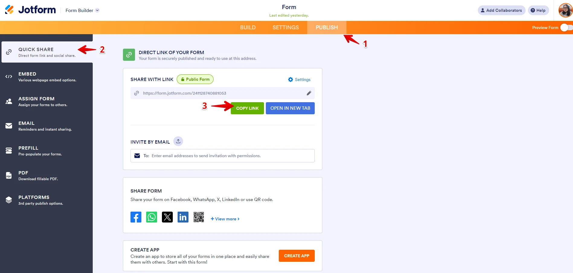 Cuando publico el cuestionario e intento abrir el link me dice que el dueño lo eliminó Screenshot 20