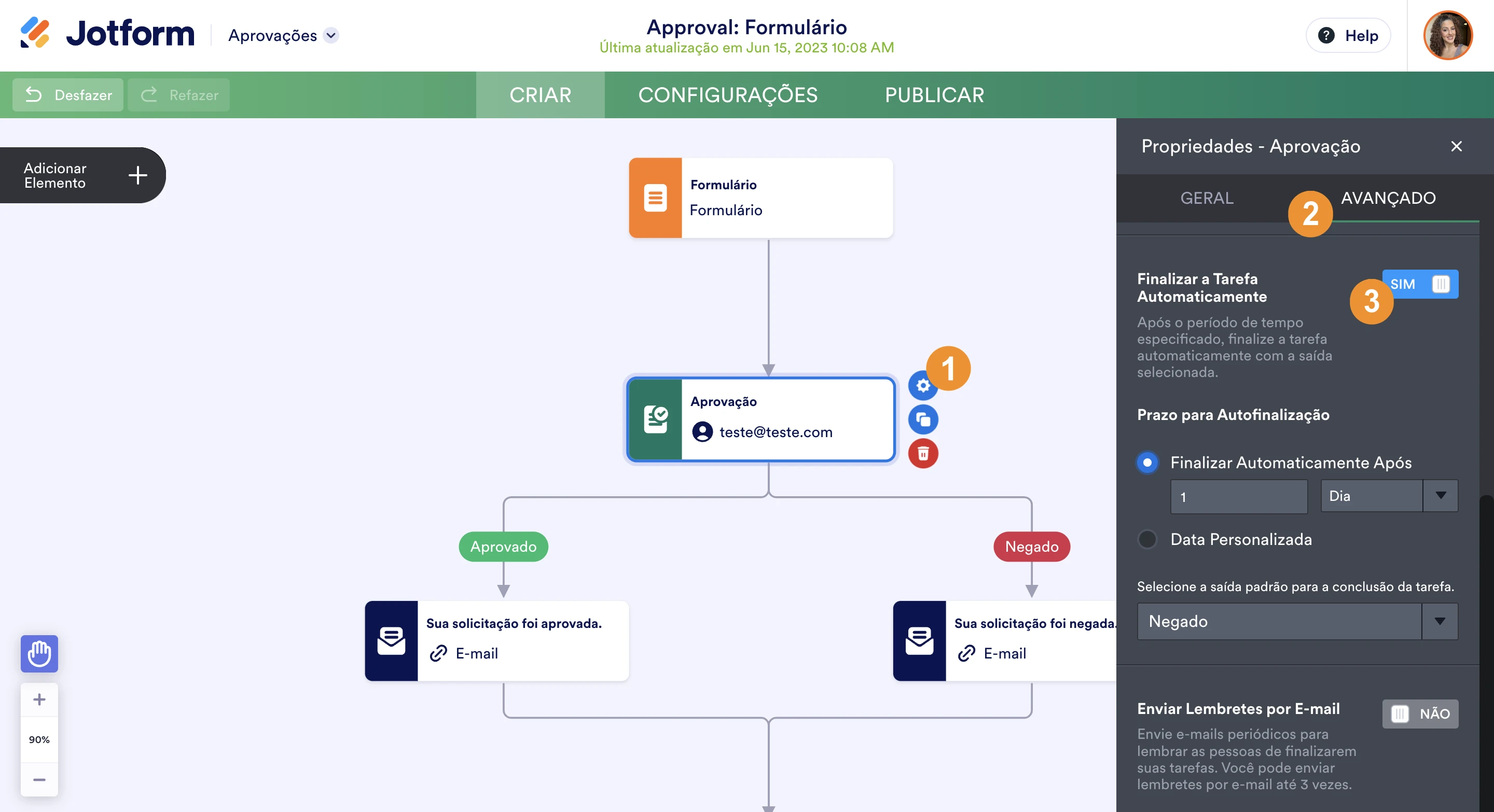 Solicitação de ajustes usando o fluxo de aprovação Image 3 Screenshot 62