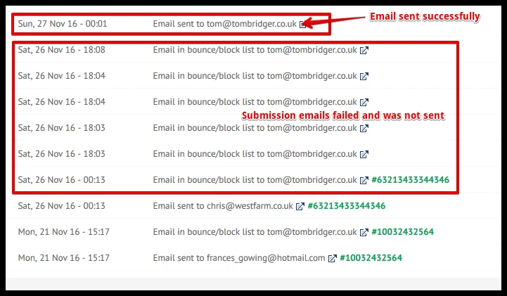 Email auto responders not sending through? Image 1 Screenshot 20