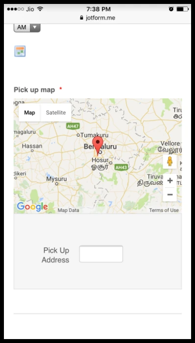 Address map locator widget is not being displayed in mobile device Screenshot 20