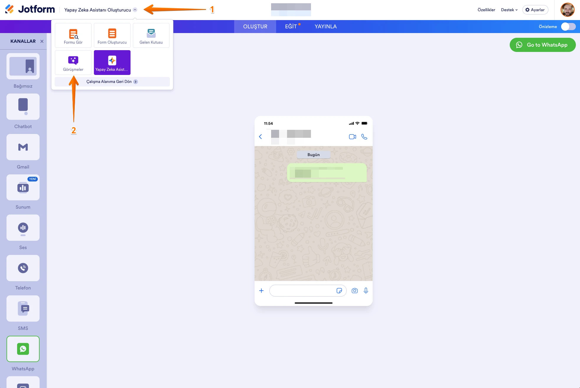 jotform yapay zeka asistan bildirim özelleştirme Image 1 Screenshot 30